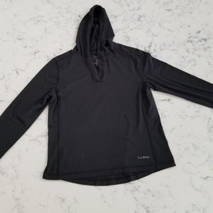 LL Bean Black Polyester and Spandex Sporty Hoodie